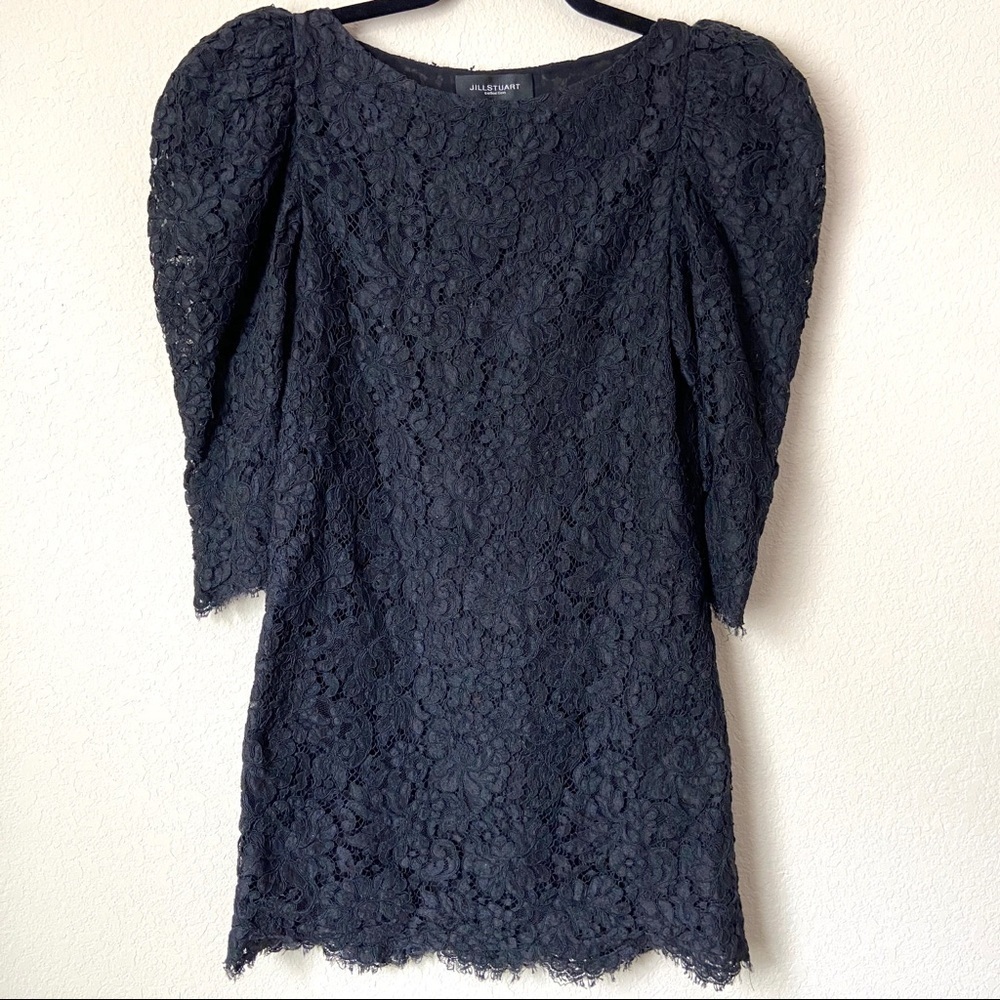 Jill Stuart Collection Lace Overlay Silk Dress